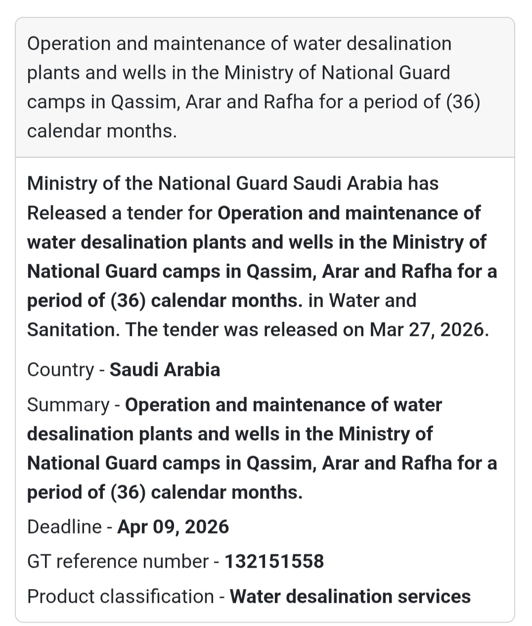 💧 Water Desalination Plants – National Guard 🇸🇦