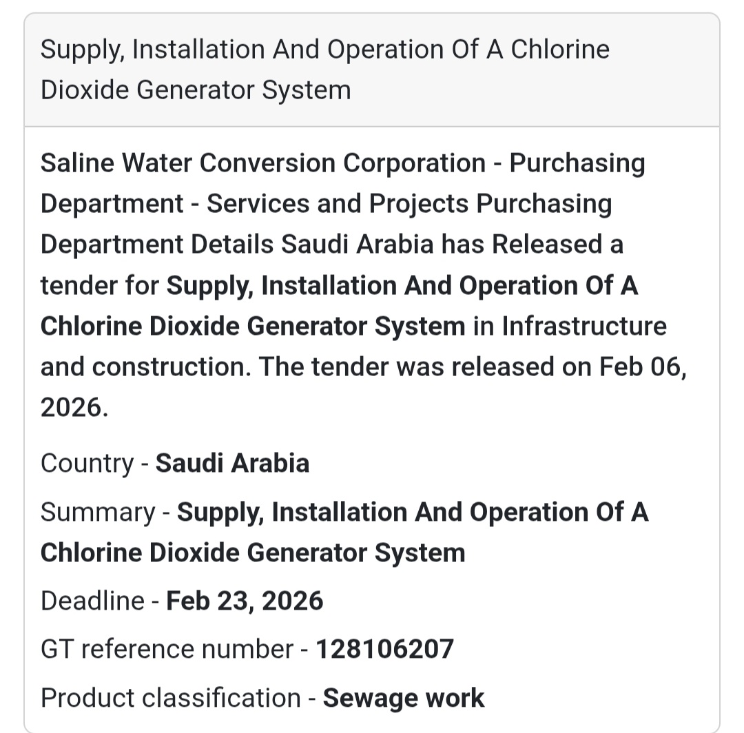 💧 Water Treatment Infrastructure Tender