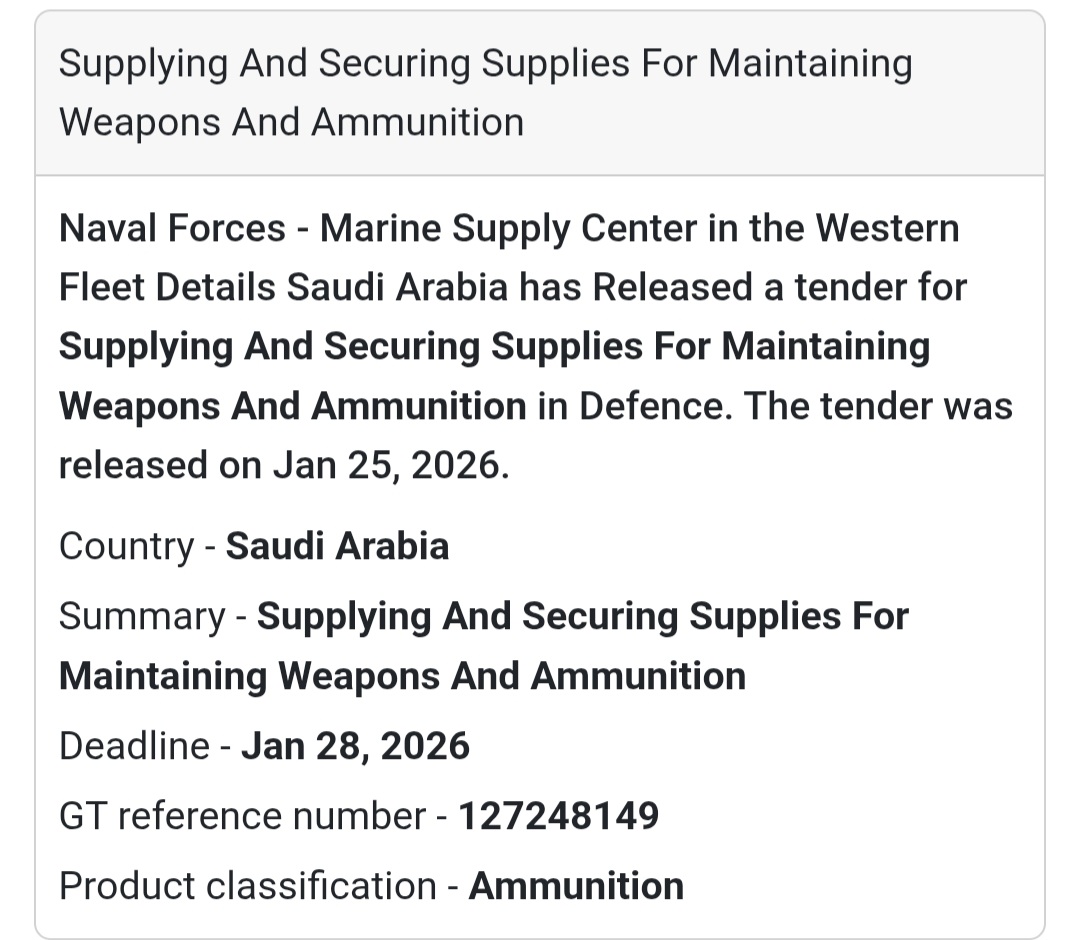 🛡️ Weapons & Ammunition Maintenance Supplies