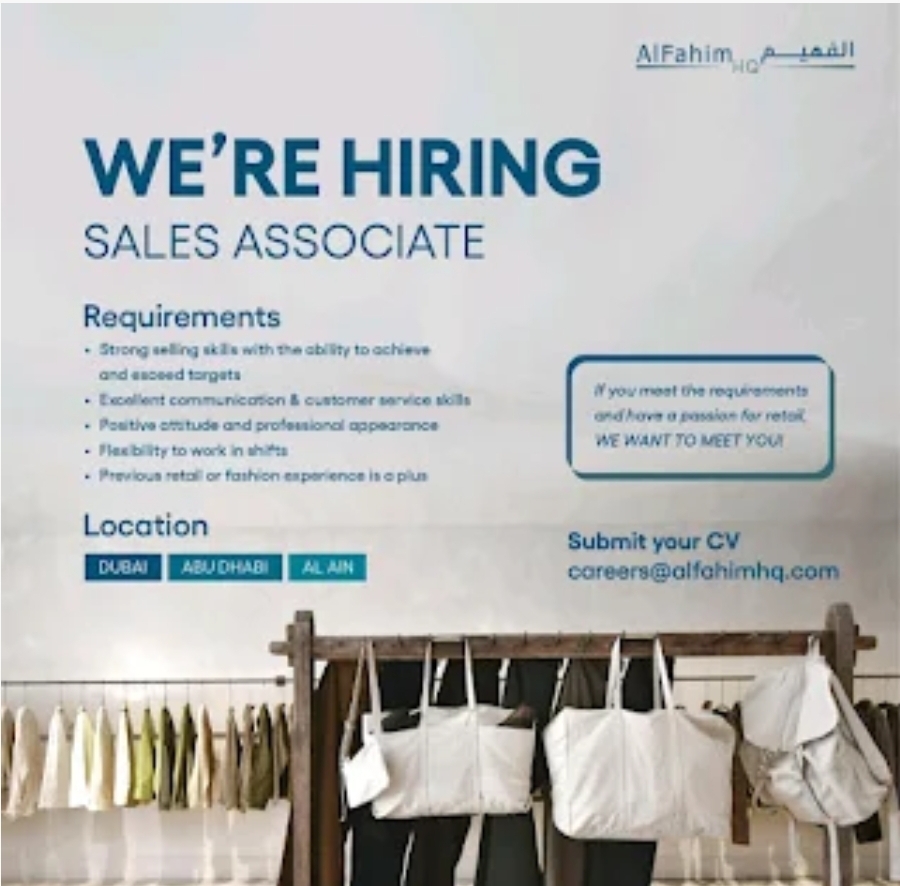 🚀 WE’RE HIRING – SALES ASSOCIATE 🛍️