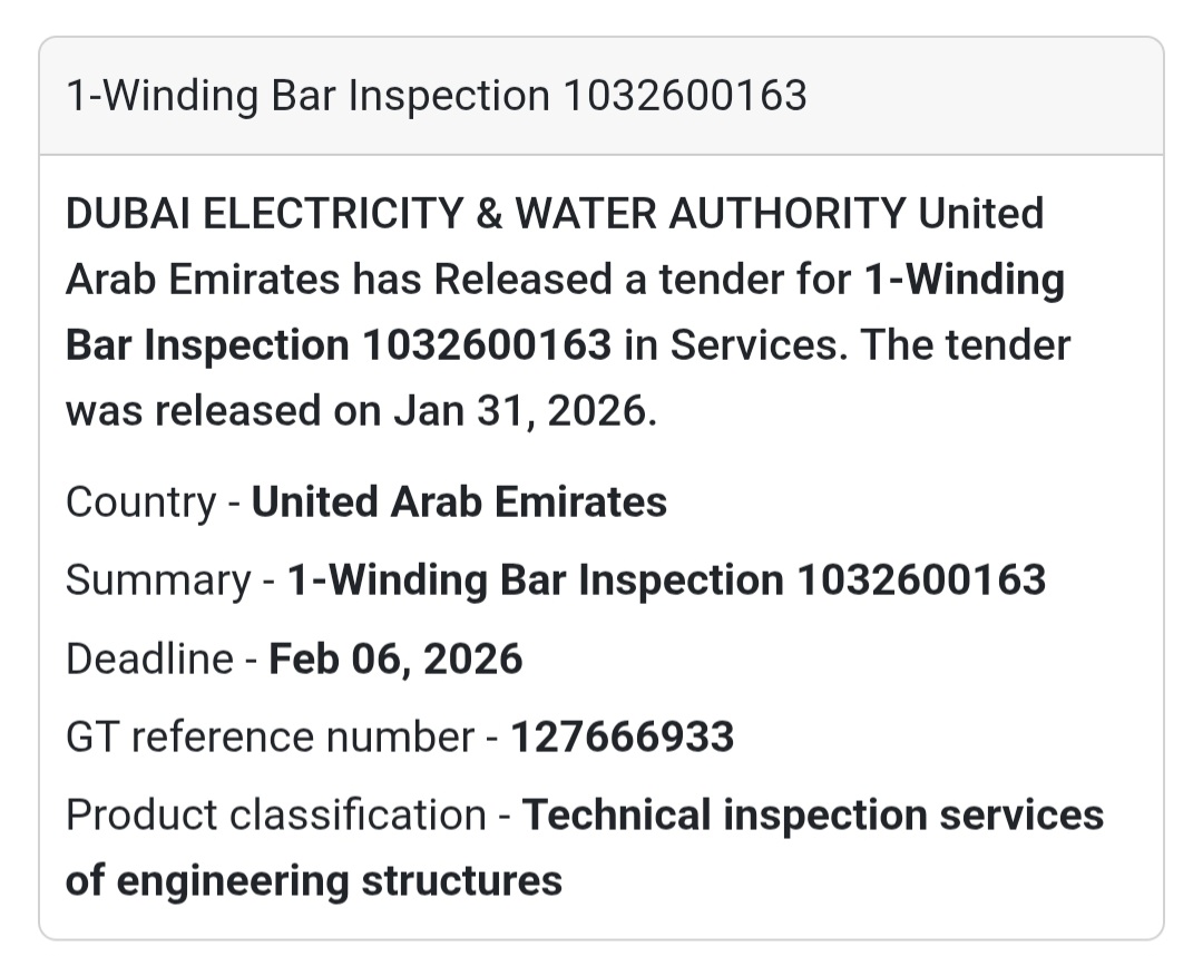 🧪 Winding Bar Inspection Services