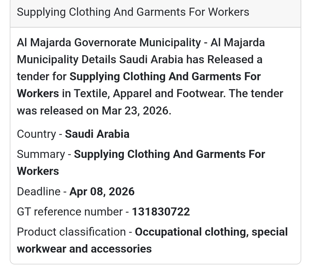 👷 Workwear Supply Tender