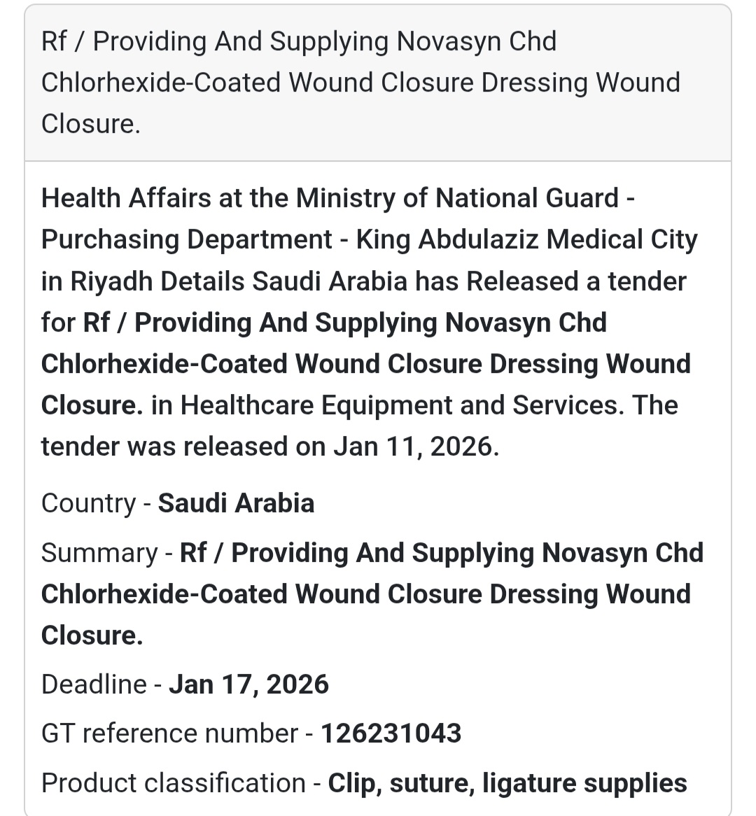 🩹 WOUND CLOSURE DRESSING – CHLORHEXIDINE COATED