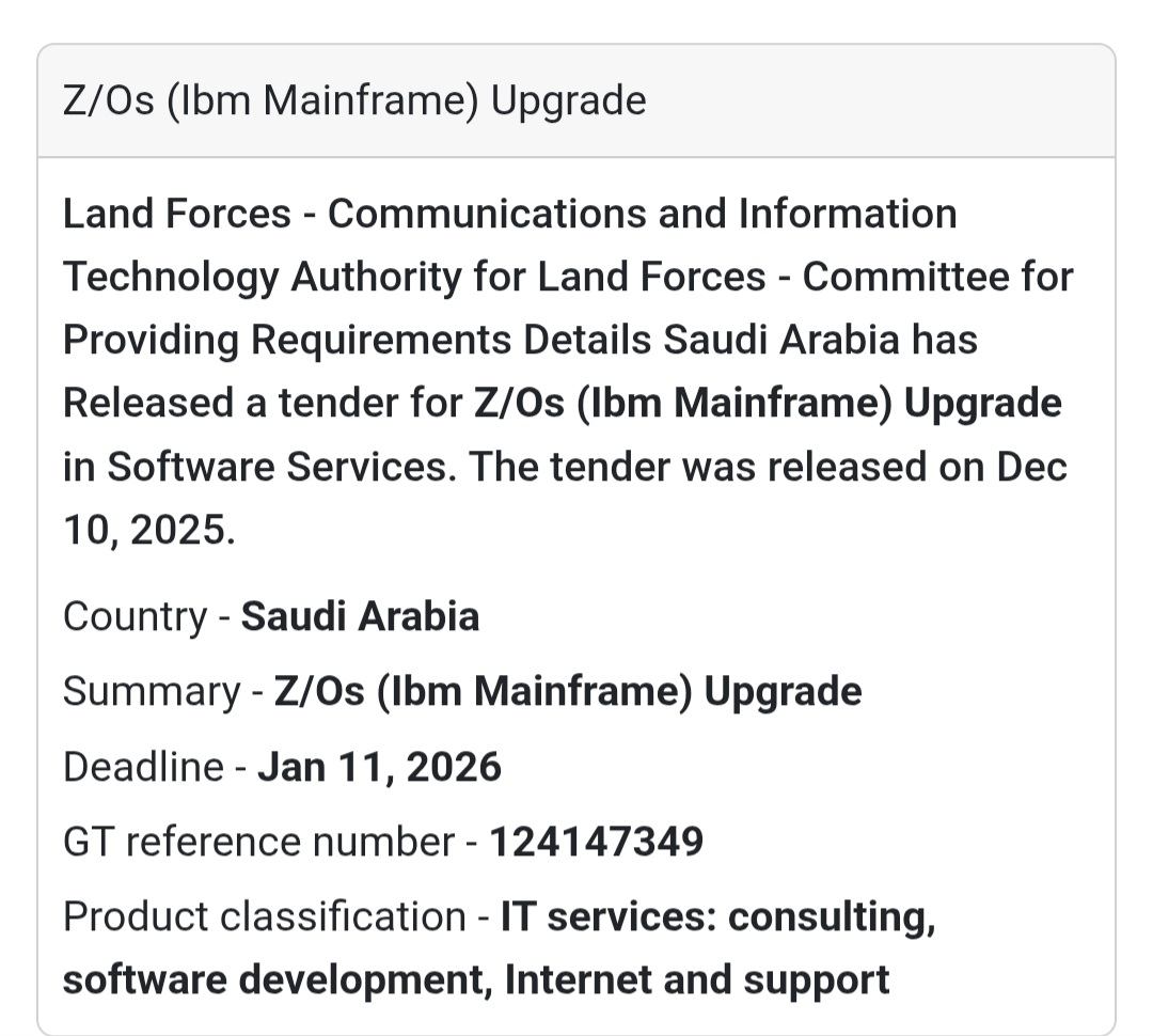 🖥 Z/OS (IBM Mainframe) Upgrade