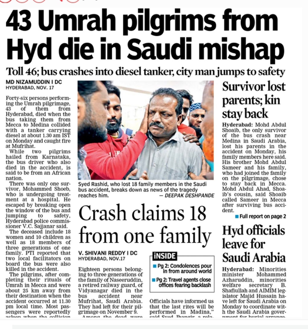 43 umrah pilgrims died in Saudi mishap