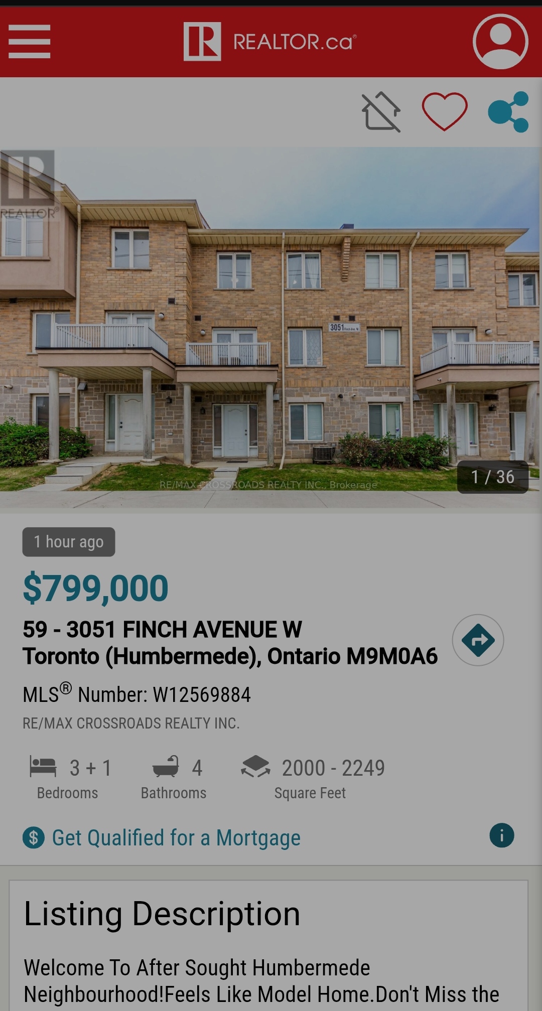 59 - 3051 FINCH AVENUE W Toronto (Humbermede), Ontario M9M0A6