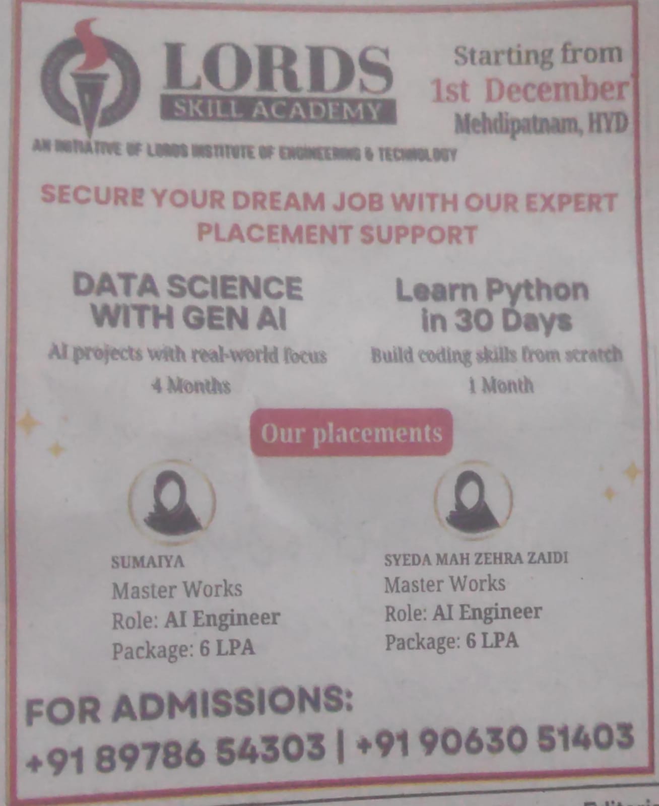 ADMISSIONS OPEN!!!