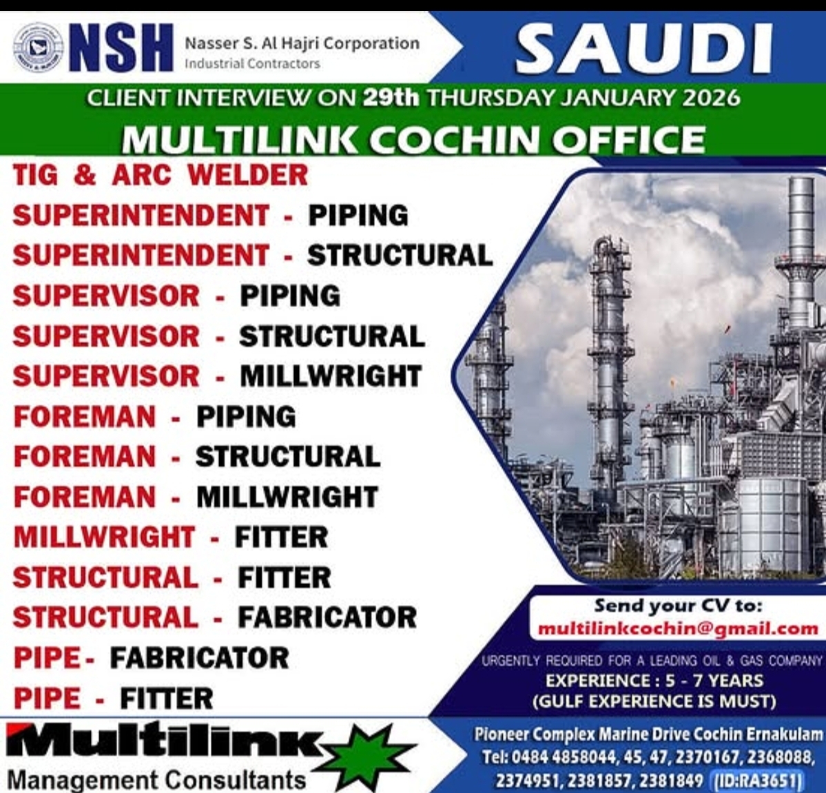 Job opportunities in SAUDI ARABIA