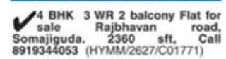 4 BHK Flat for Sale on Rajbhavan Road, Somajiguda
