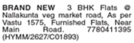 Brand New 3 BHK Flats For Sale in Nallakunta