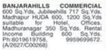 Commercial Properties for Sale and Rent: Premium Locations, Hyderabad