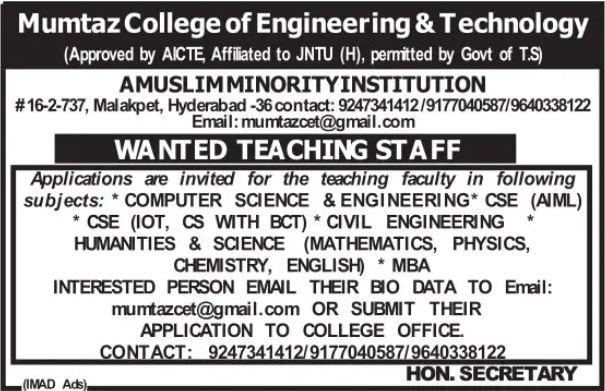 Hiring Teaching Faculty