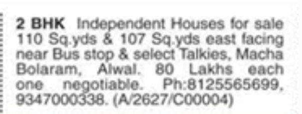 Independent Houses For Sale