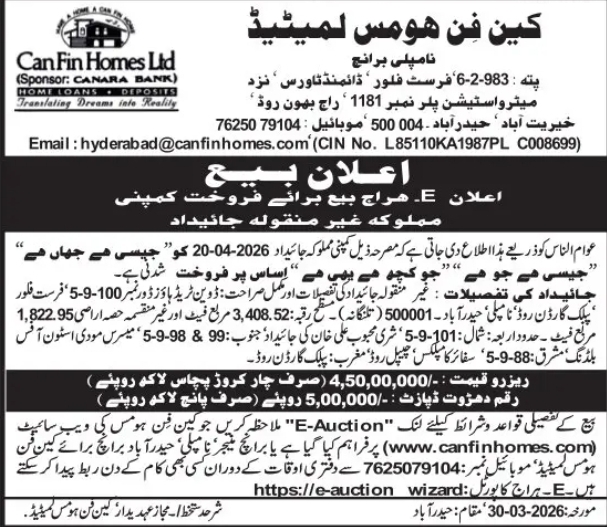 Property For Auction in Nampally, Hyderabad