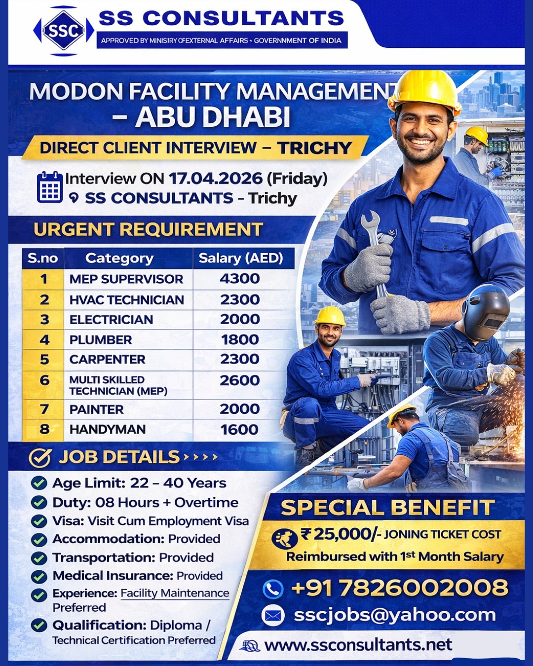 Urgent Hiring for Abu Dhabi