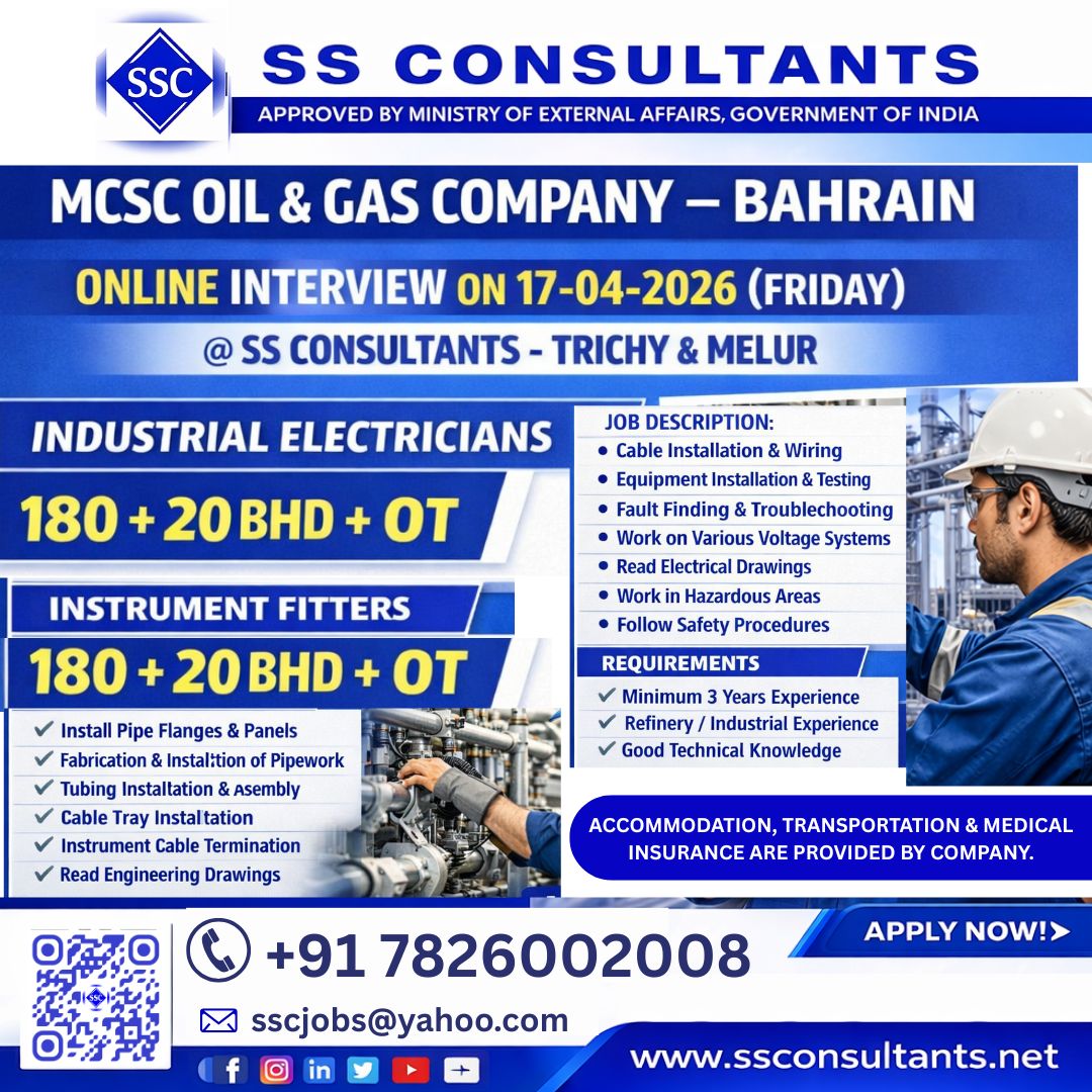 Urgent Hiring for Bahrain