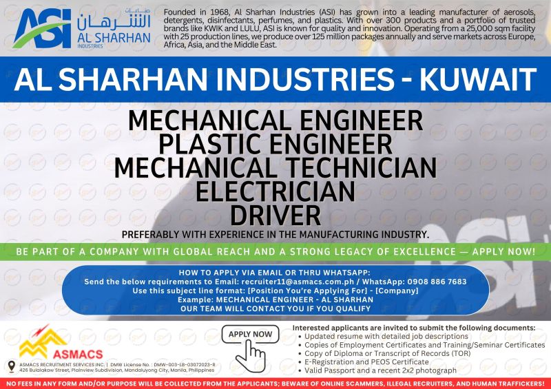 Urgent Hiring for Kuwait