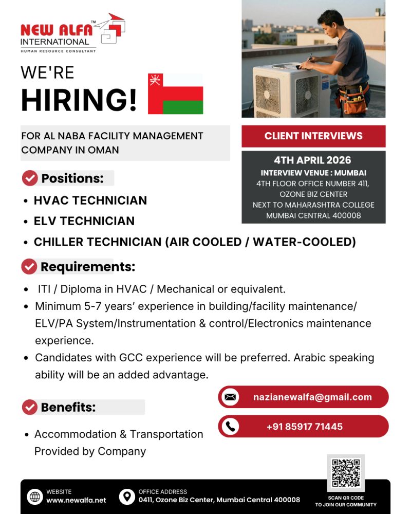 Urgent Hiring for Oman