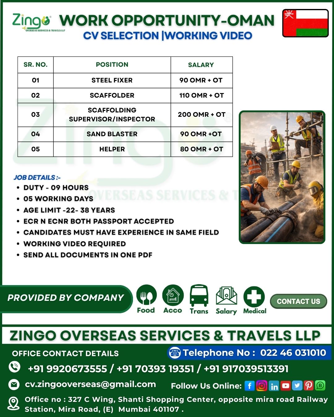 Urgent Hiring for Oman