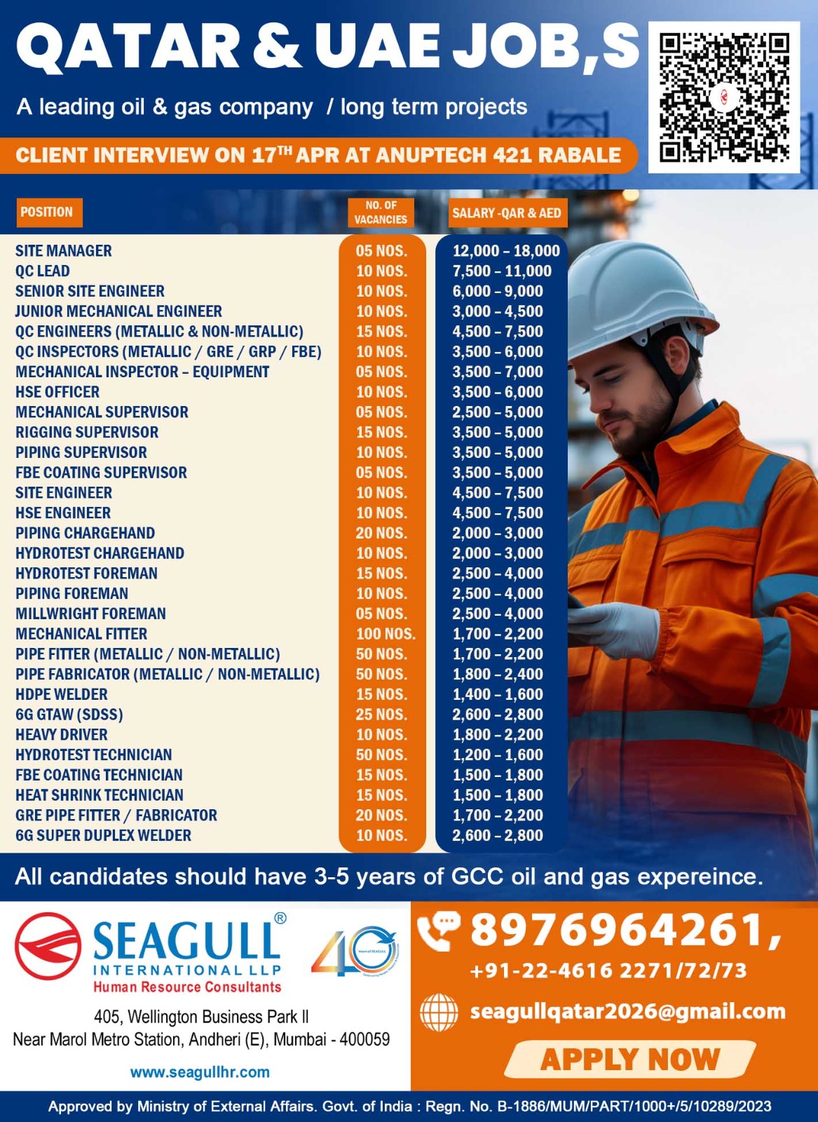 Urgent Hiring for Qatar