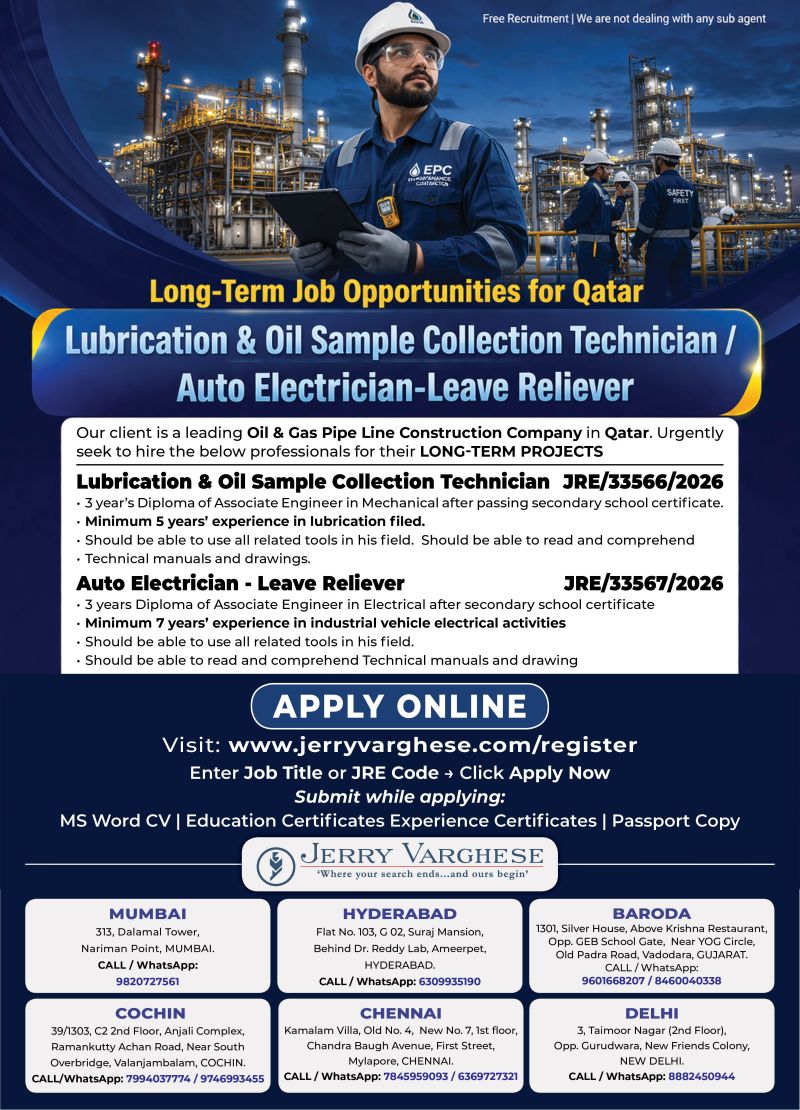 Urgent Hiring for Qatar