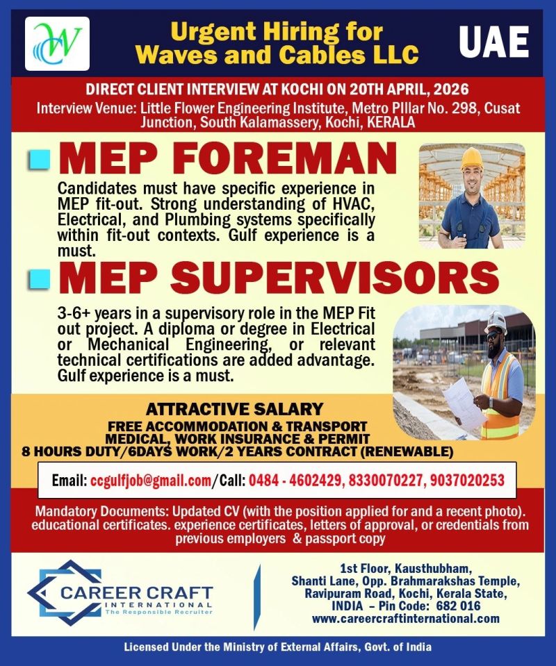 Urgent Hiring for UAE