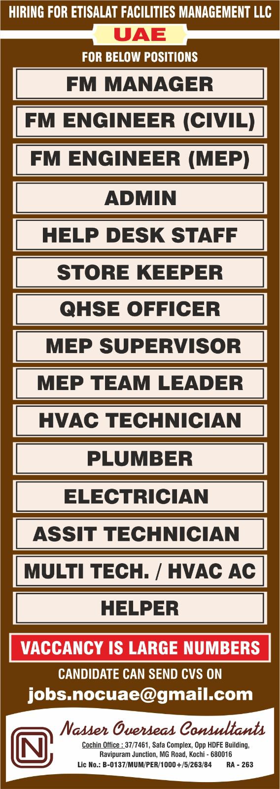 Urgent Hiring for UAE