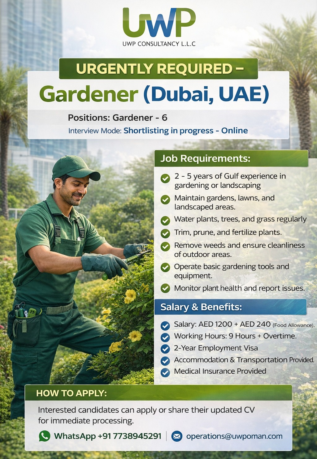 Urgent Requirement For Dubai