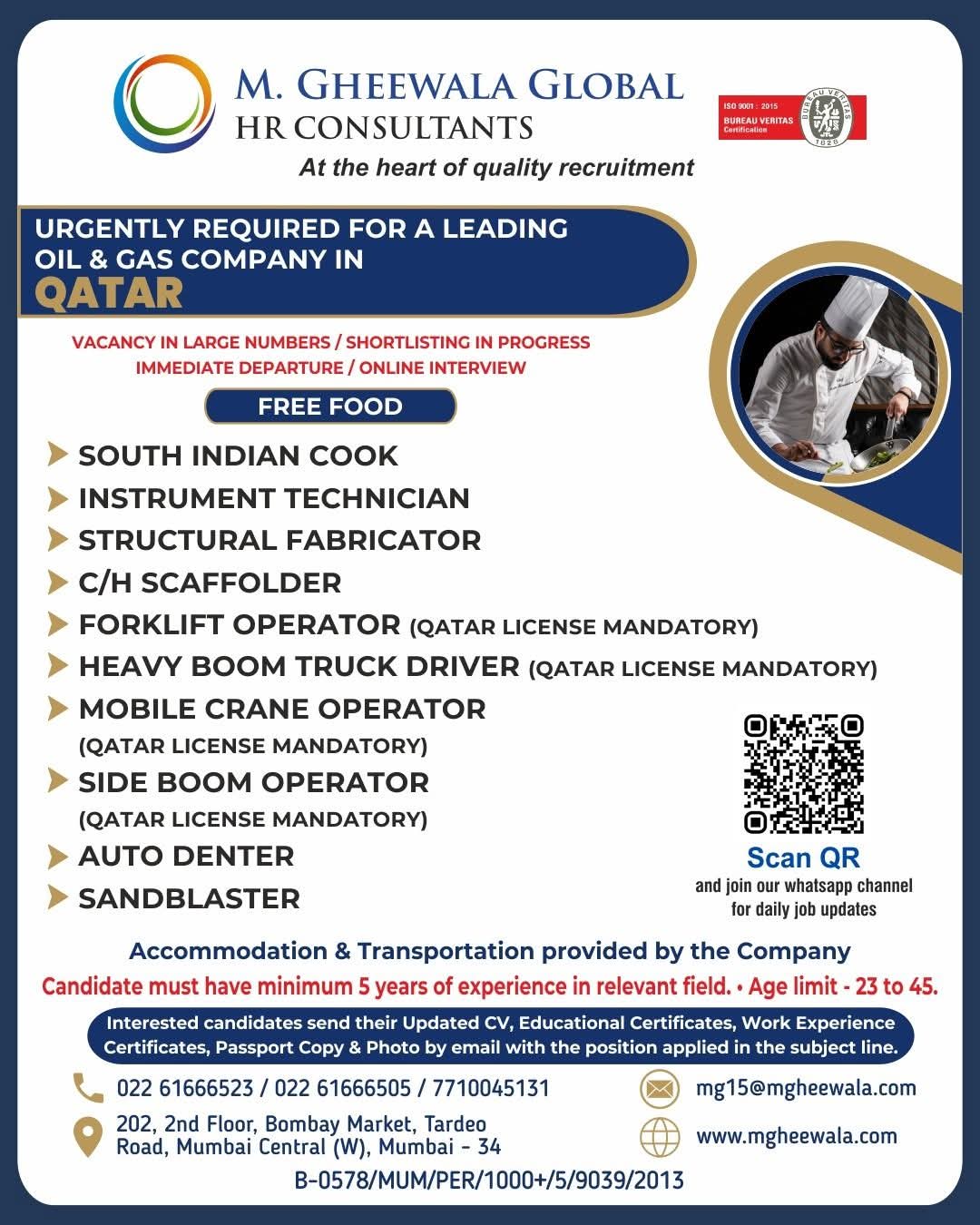 Urgent Requirement For Qatar