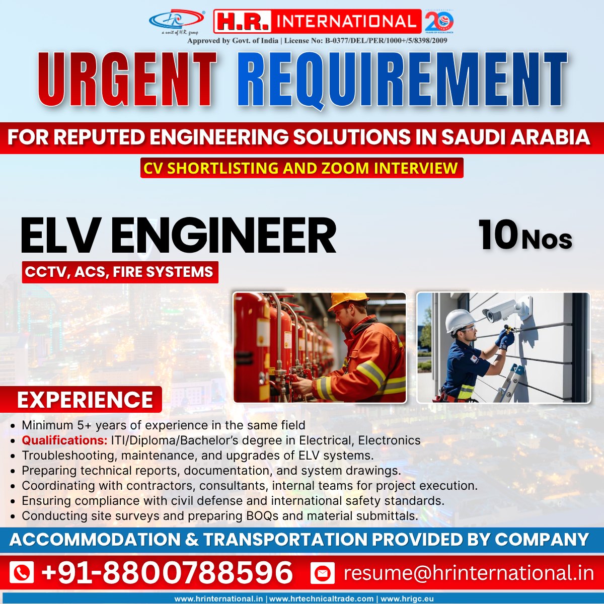 Urgent Requirement For Saudi Arabia