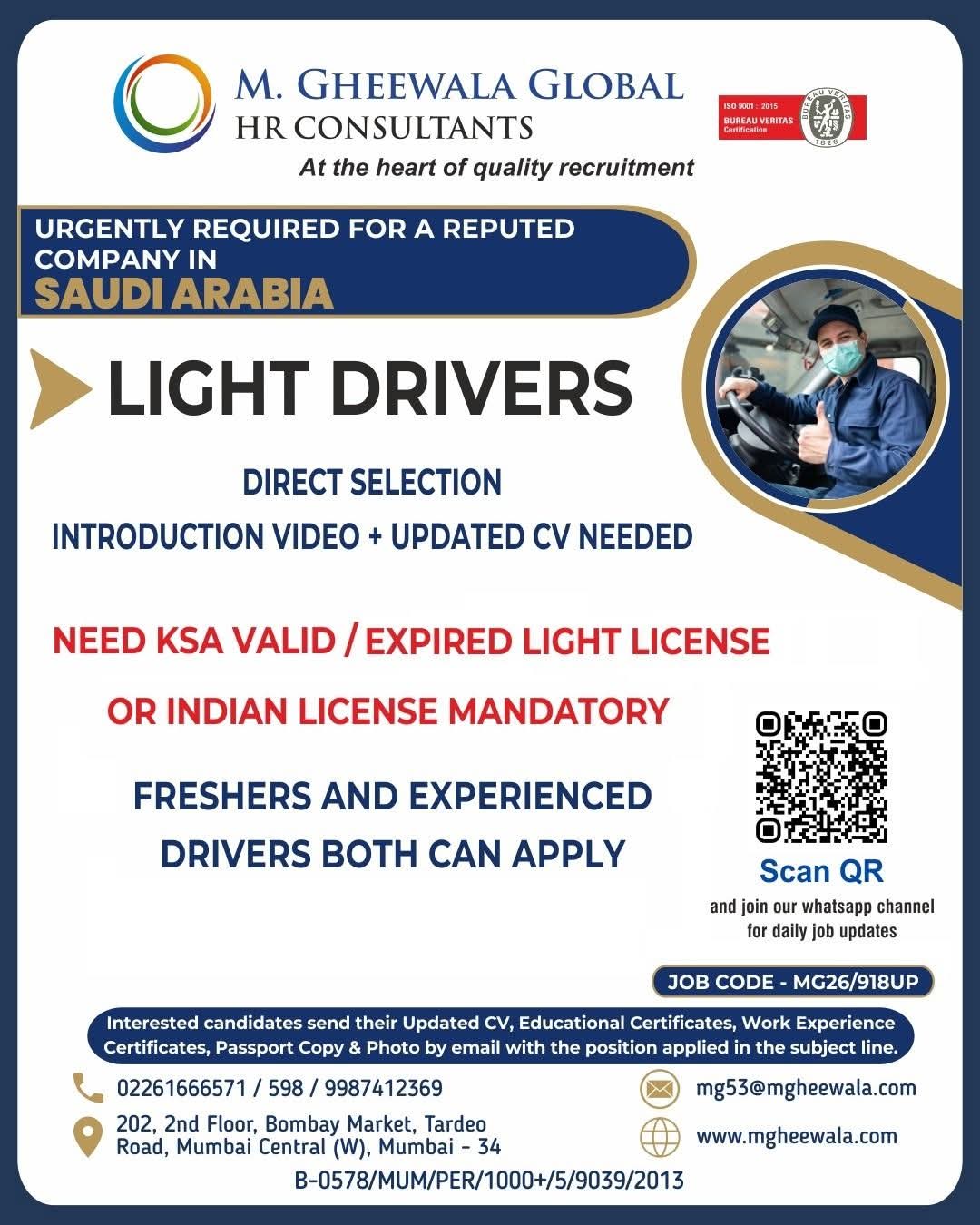 Urgent Requirement For Saudi Arabia